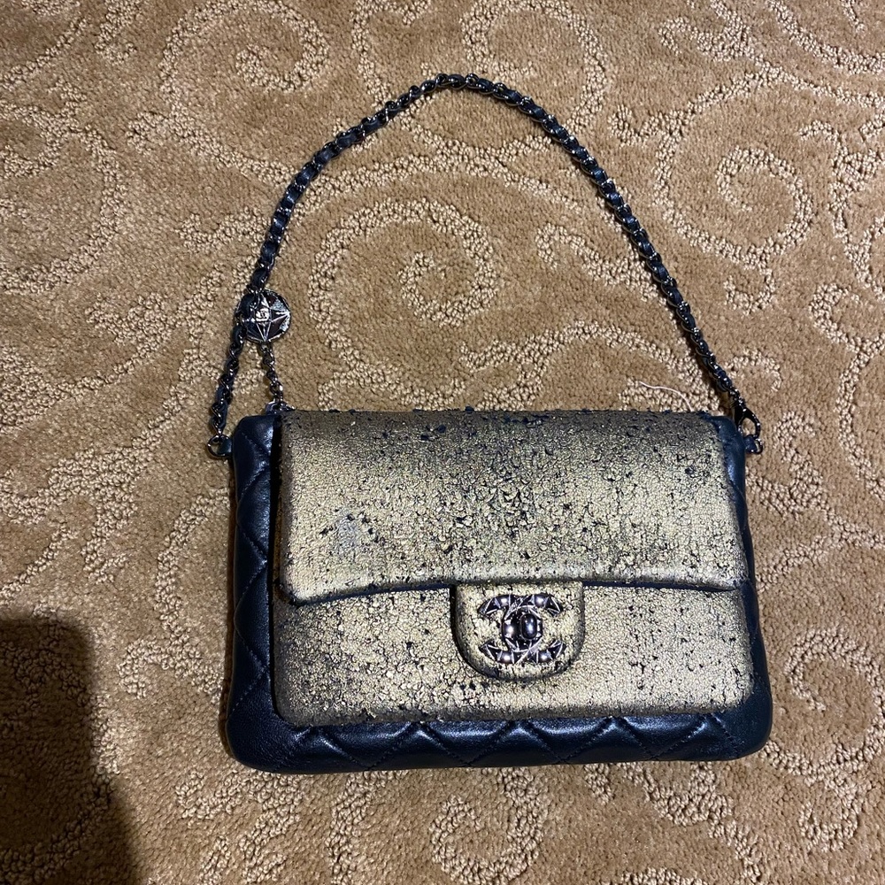 Black gold Chanel purse